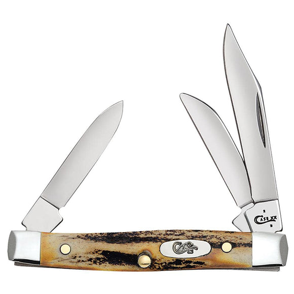 Genuine Stag Antler Stockman 3 Blade Knife