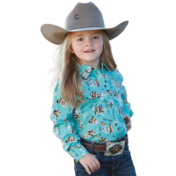 Cruel Girls Cowgirl Print L/S Western Shirt CTW3370017