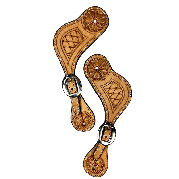 Ezy Ride Spur Strap Shaped with Diamond Stamping and Flower
