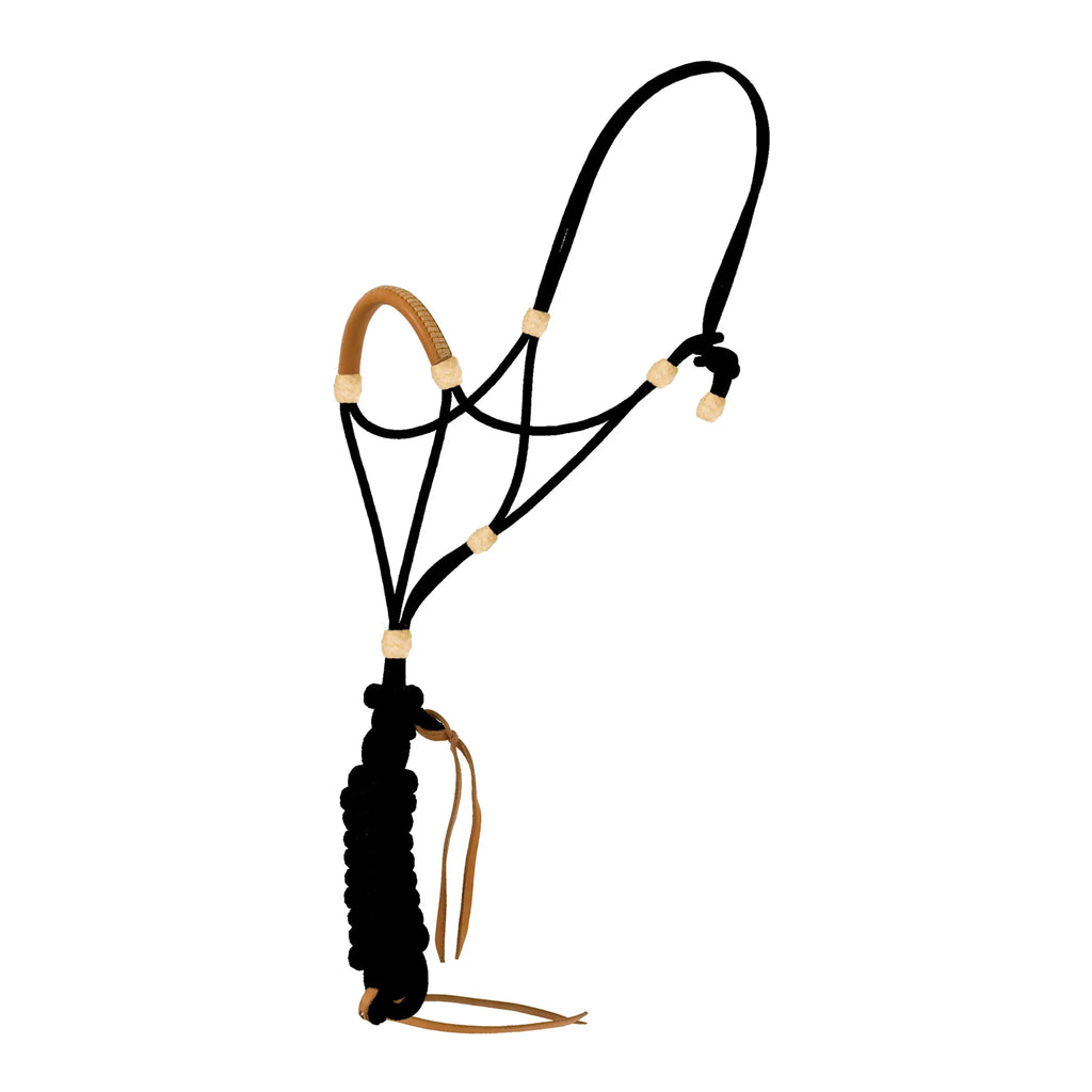 Ezy Ride Elite Rope Halter Leather Nose w Lead