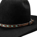 Centre Turquoise Buckstitch Lacing Hat Band