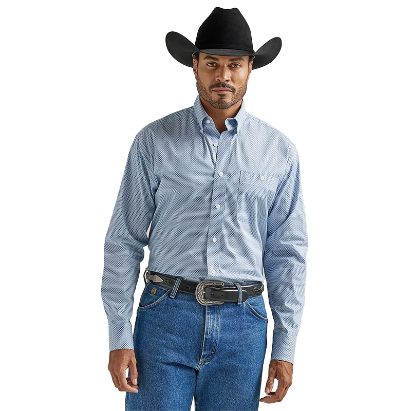 Wrangler Mens George Strait 1Pkt L/S Print Shirt