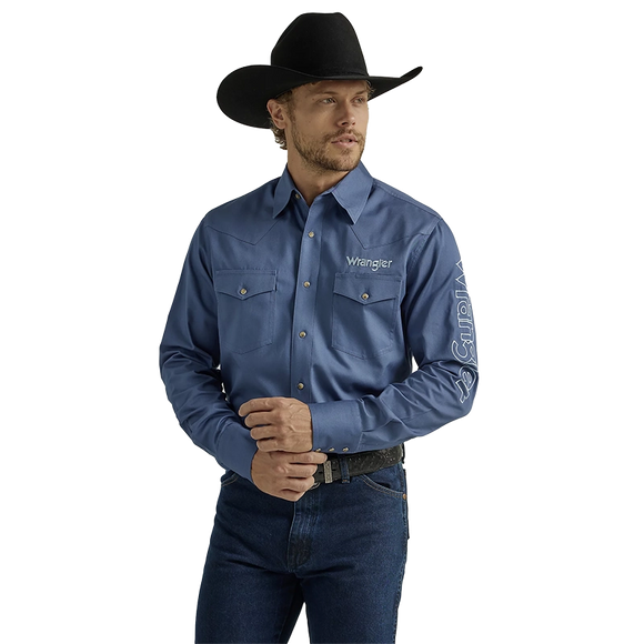 Wrangler Mens Western Logo L/S Shirt