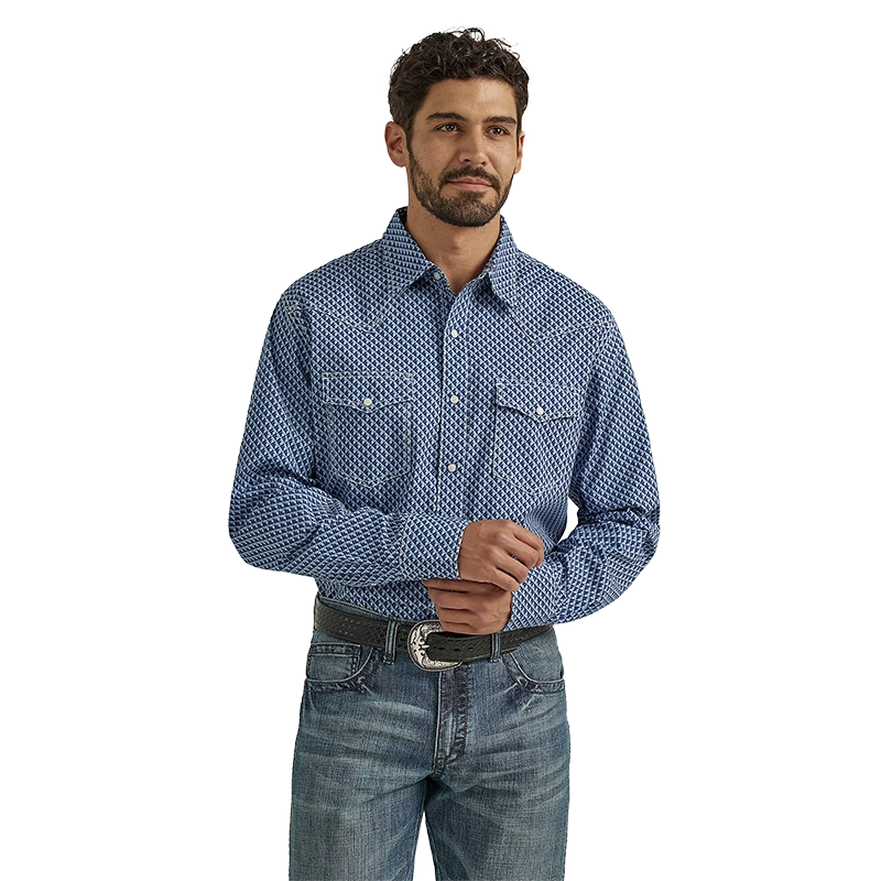 Wrangler Mens 20X Comp Advanced Comfort L/S Print Shirt