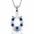 Kelly Herd Blue and Clear Horseshoe Necklace