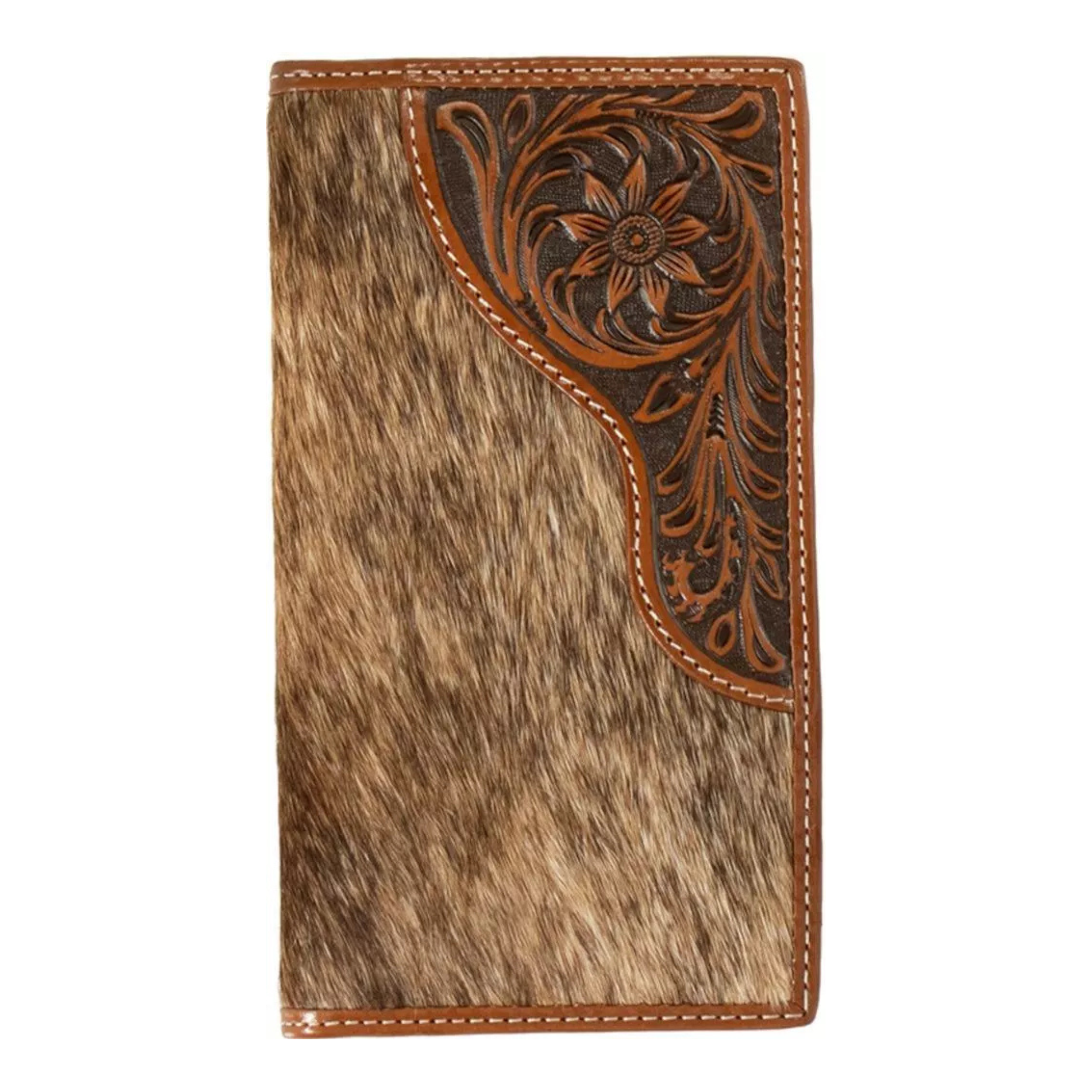 Nocona Mens Calf Hair Tooled Rodeo Wallet