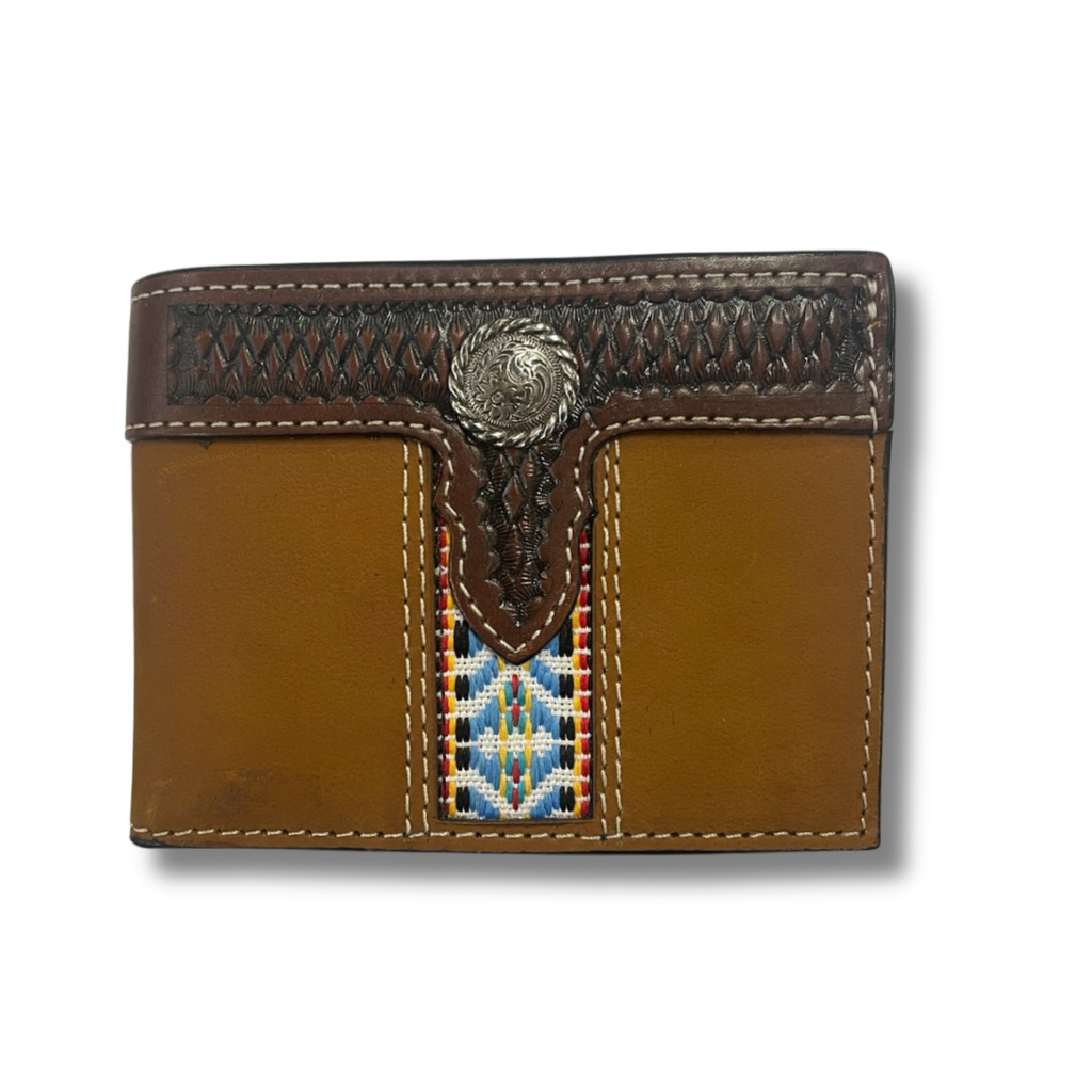 Bifold Tooled Aztec Wallet