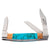 Justin Stockman Knife Turquoise Colored Stone and Burlwood Handle