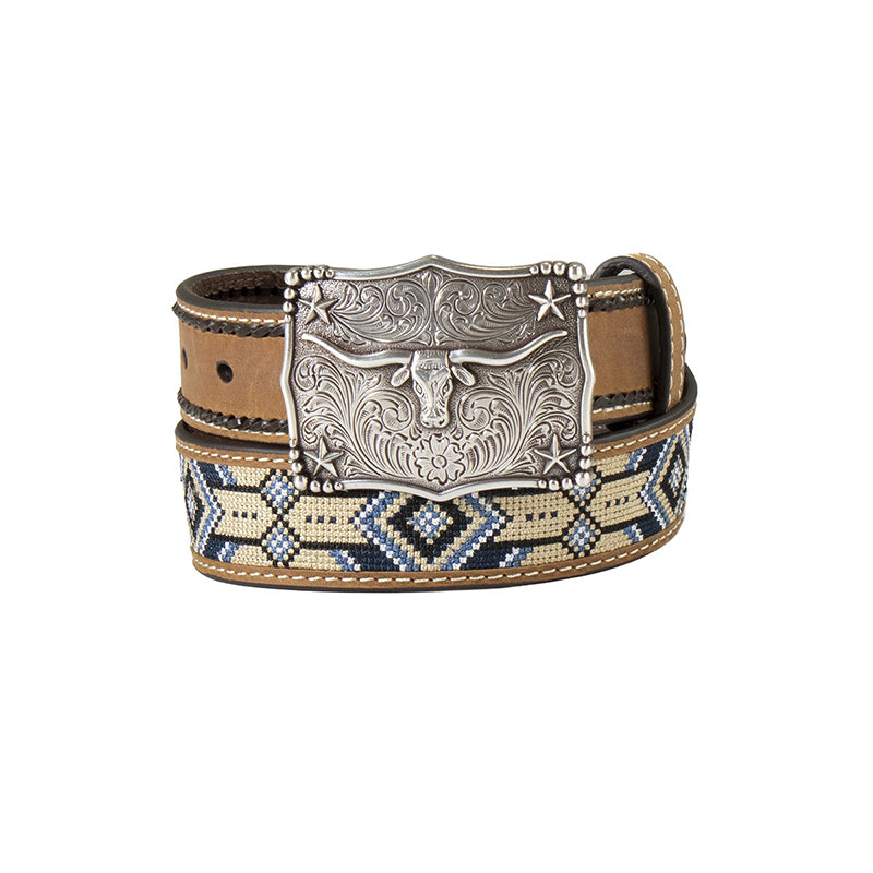 3D 1-1/4in Embroidered Southwest Boys Belt