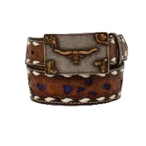 1 1/4 Pierced Overlay Buck Lacing 3D Boys Belt