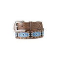 Tapered 1 3/4in Blue Diamond Inlay Mens Belt