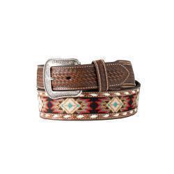 Tapered 1 7/8in Southwest Diamond Embroidered Mens Belt