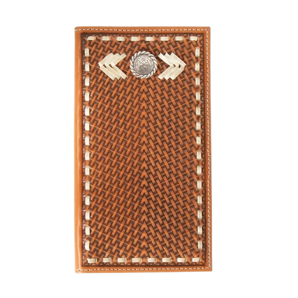 Nocona Mens Rodeo Wallet Rawhide Lace Concho