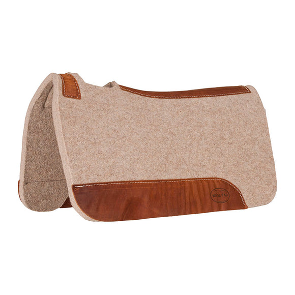 Ezy Ride Contoured Wool Pad 1in w Leather Wear Pads
