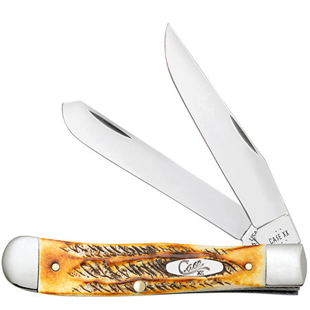 Bone Stag Trapper Knife w Clip