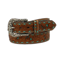Nocona 1 1/2in Nailhead Accent with Turquoise Underlay Belt