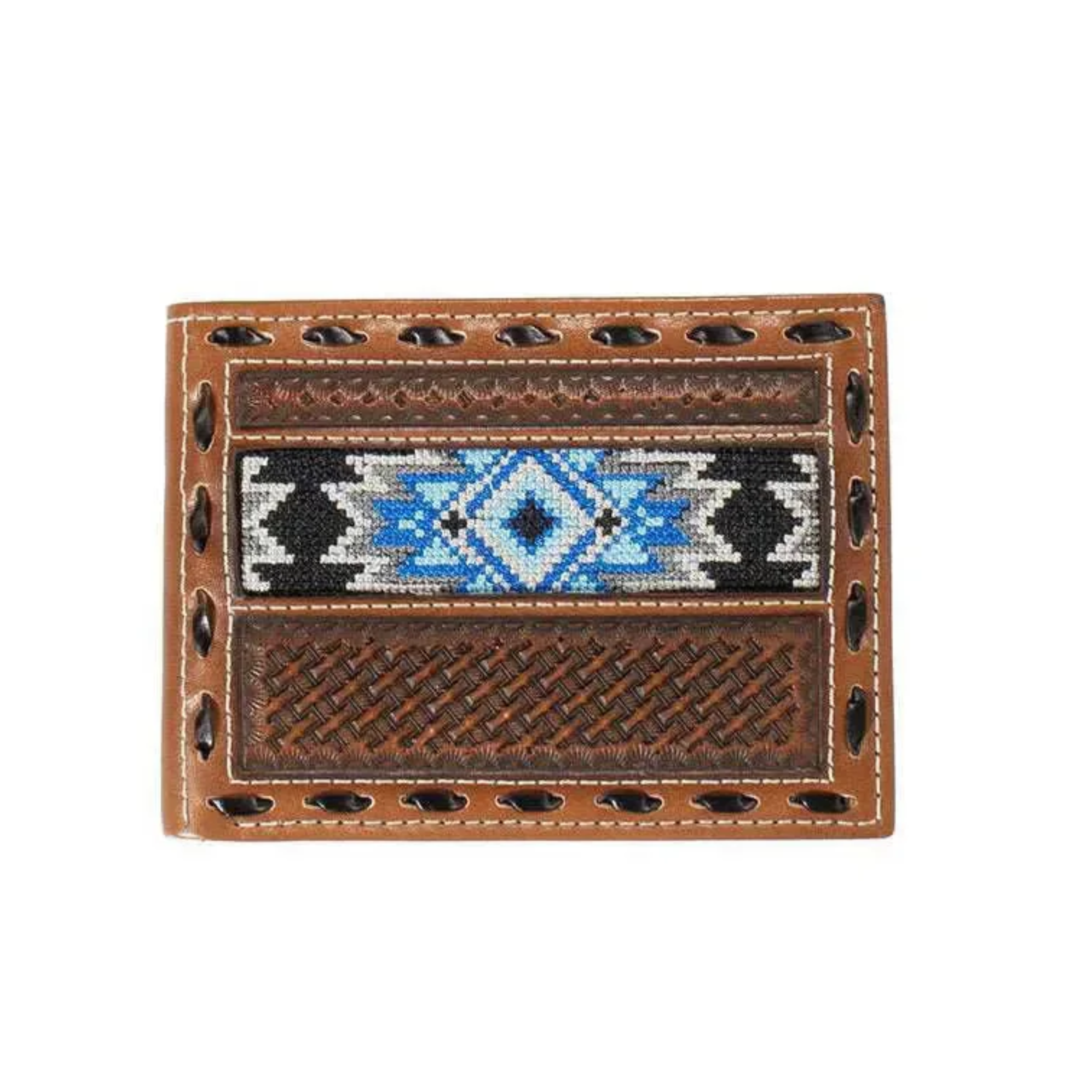 Bifold Blue Diamond Inlay Wallet