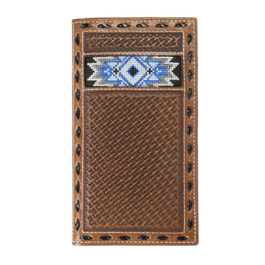 Rodeo Blue Diamond Inlay Wallet
