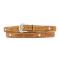 Nocona Mens Ostrich Overlay Belt w Conchos