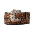 Angel Ranch Ladies Belt 1 1/2in Scroll Tooled