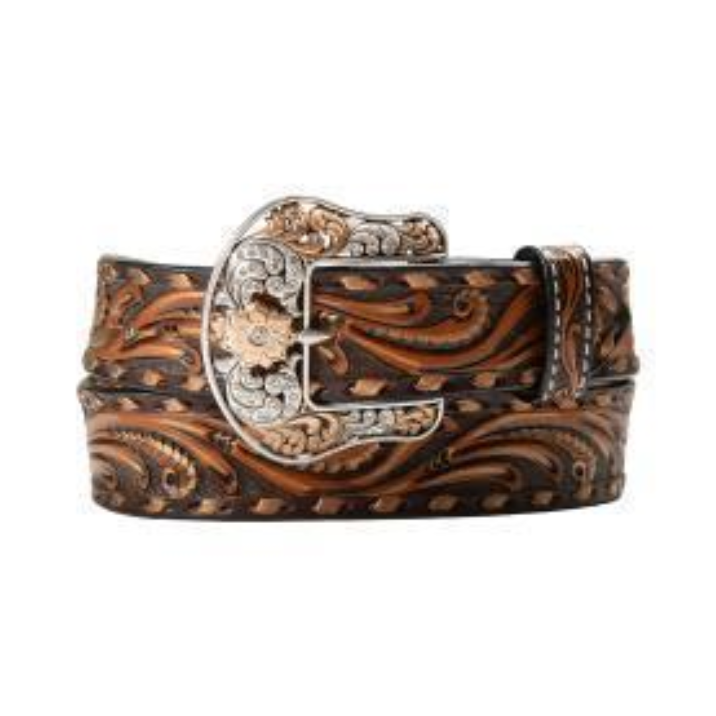 Angel Ranch Ladies Belt 1 1/2in Scroll Tooled