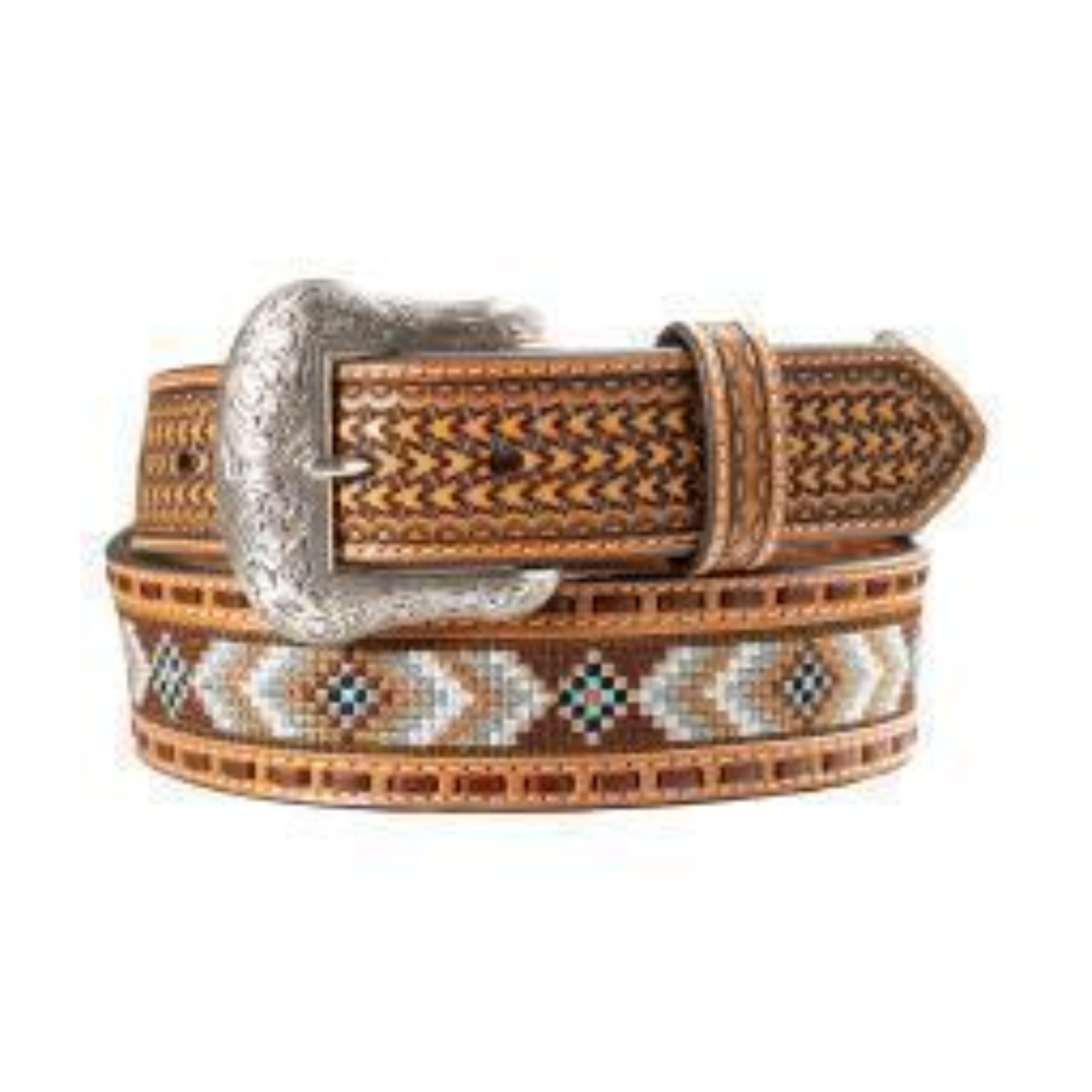 Nocona Mens Belt 1 7/8in Tapered Diamond Embroidered