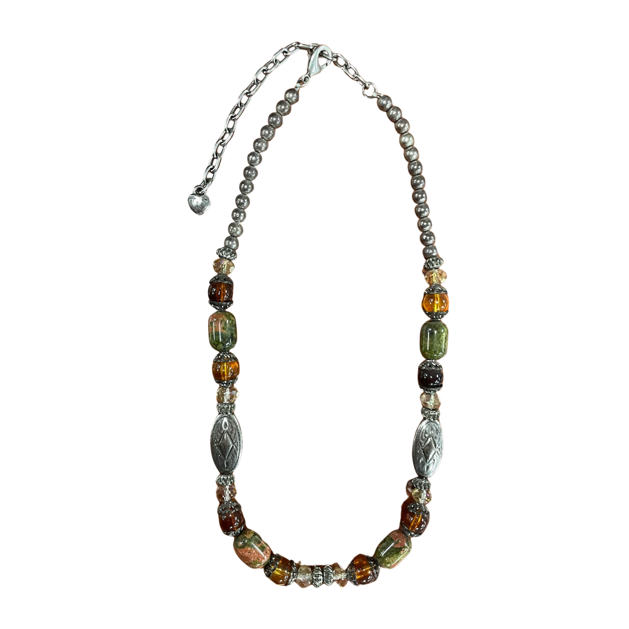 17in Necklace BRGN Bead