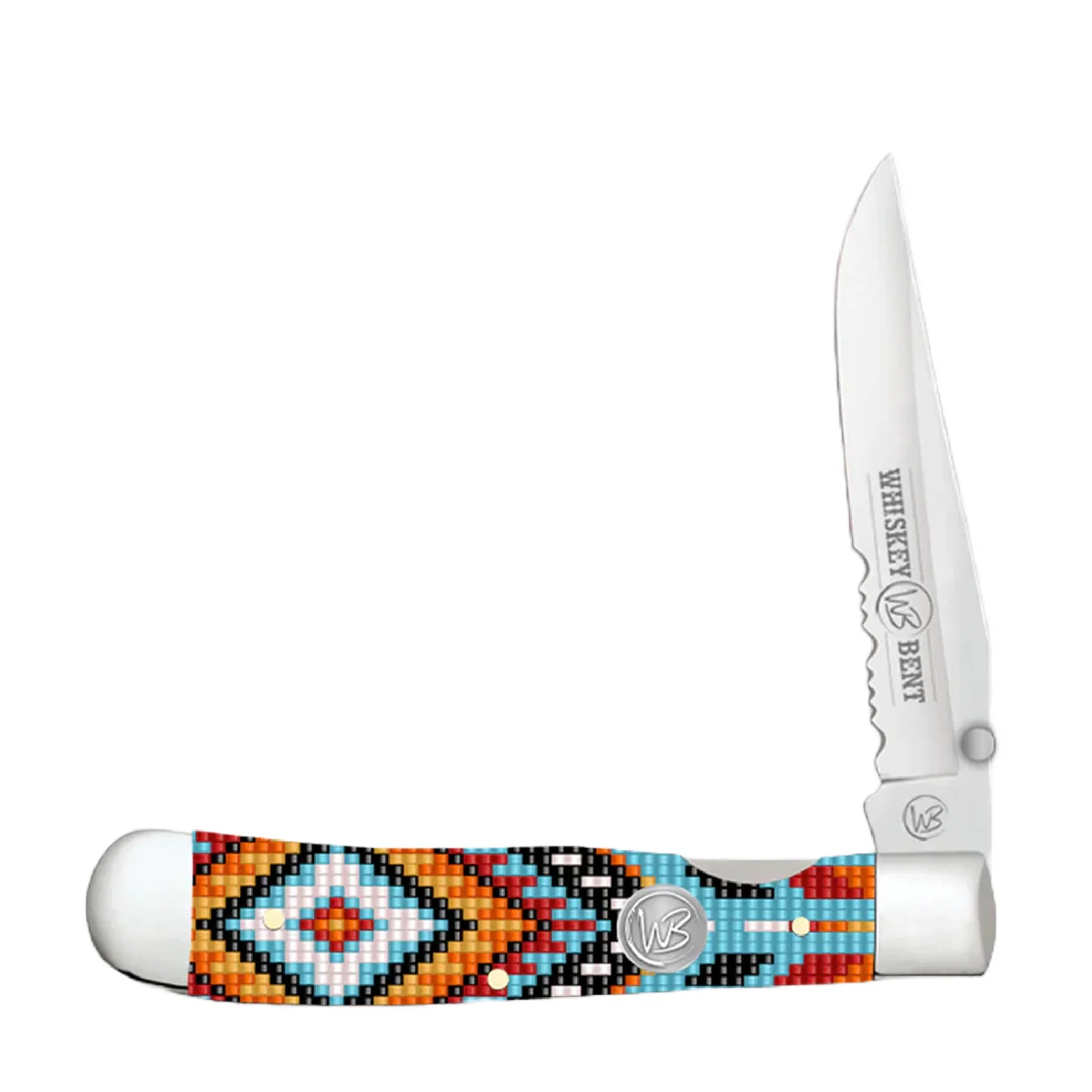 Whiskey Bent Trapper Traditional Slip Joint Single Serrated Blade