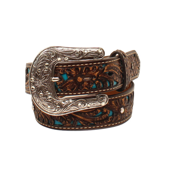 Ariat Girls Pierced Floral Belt 1 1/4in