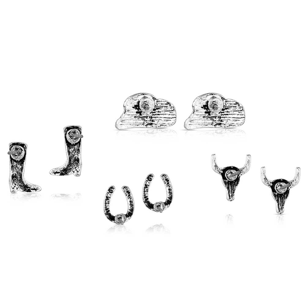 Montana Boot Scootin Post Earrings Set 4