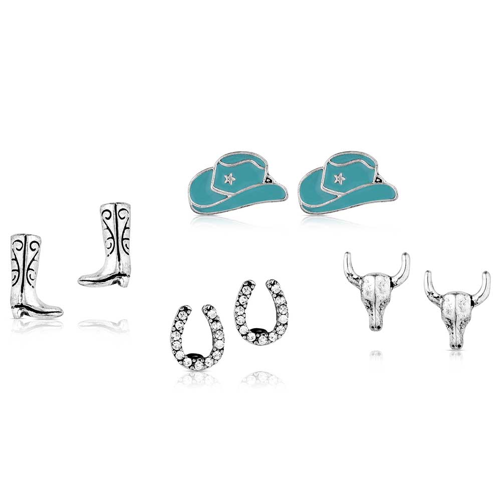 Montana Boot Scootin Post Earrings Set 4