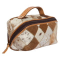 Patchwork Cowhide and Tooling Toiletry Bag