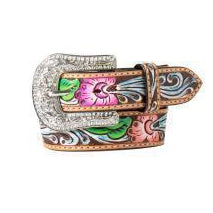 Angel Ranch Girls Floral Feathers Belt
