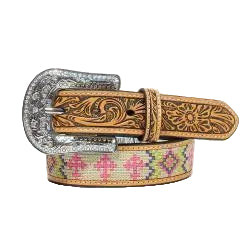 Angel Ranch 1 1/4in Youth Tooled Floral Embossed Belt