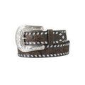 Angel Ranch Ladies Belt 1 1/2in Floral Embossed Silver Diamond