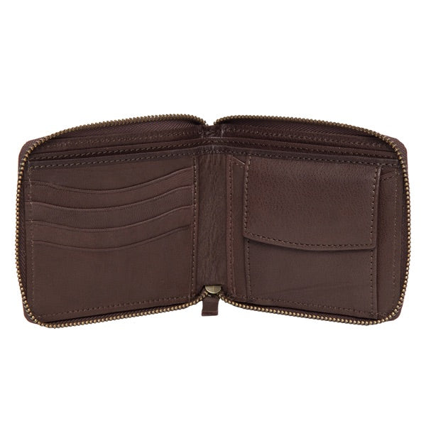 Small Cowhide Zipper Wallet