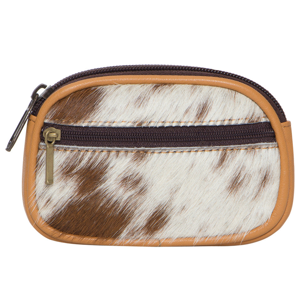 Cowhide Zippered Card Case
