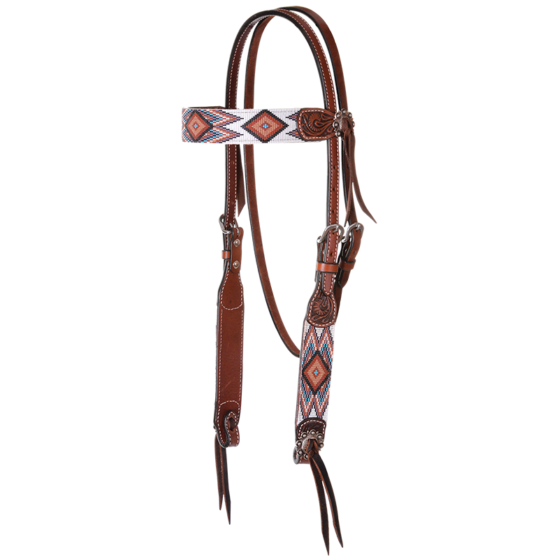 Flat Infinity Beaded Bridle and Breastplate Set