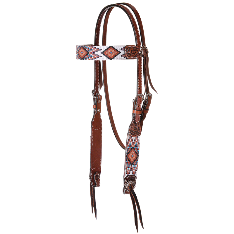 Flat Infinity Beaded Browband Bridle