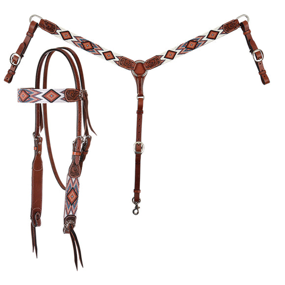 Flat Infinity Beaded Bridle and Breastplate Set