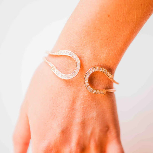 Kelly Herd Double Horseshoe Bracelet Rose Gold