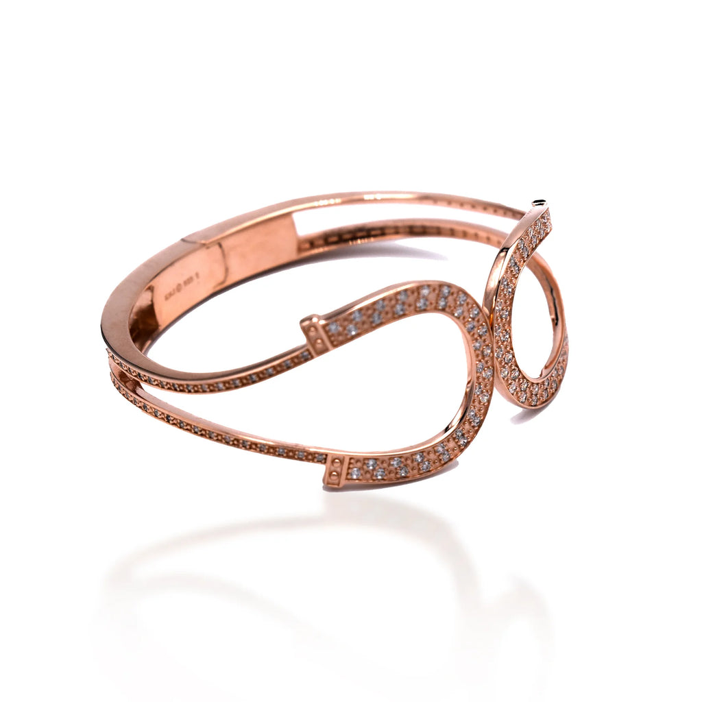 Kelly Herd Double Horseshoe Bracelet Rose Gold