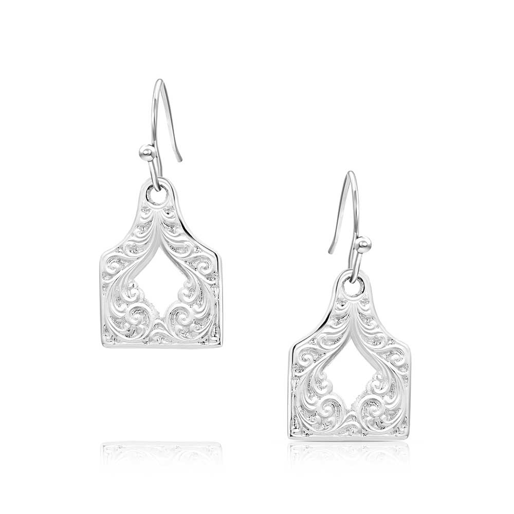Montana Out West Cow Tag Earrings