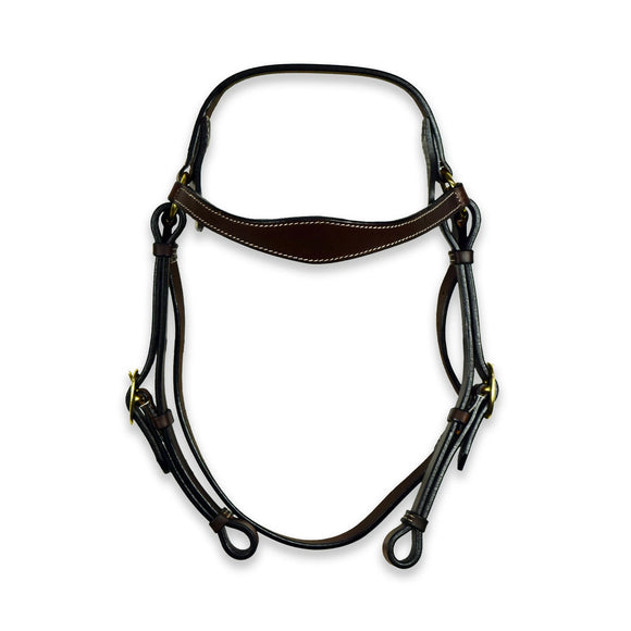 Ezy Ride Bridle Barcoo with Shaped Brow and Brass Buckles