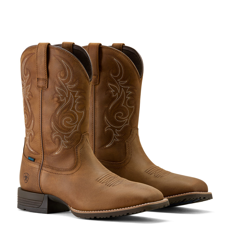 Ariat Mens Hybrid Ranchway H2O Distressed Brown Boot