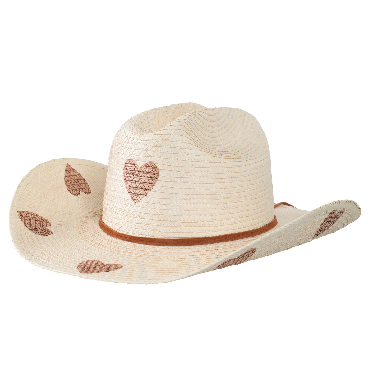 Sunbody Kids Cattleman Hearts Palm Straw Hat