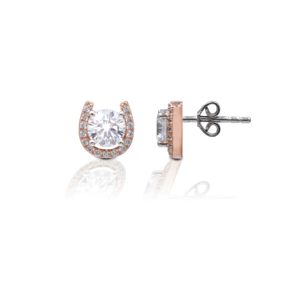 Kelly Herd Earrings Rose Gold Plated Horseshoe Stud