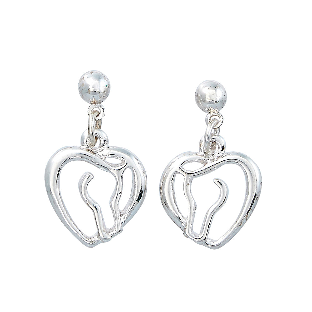 Brigalow Horsehead Heart Earrings W/Giftbox