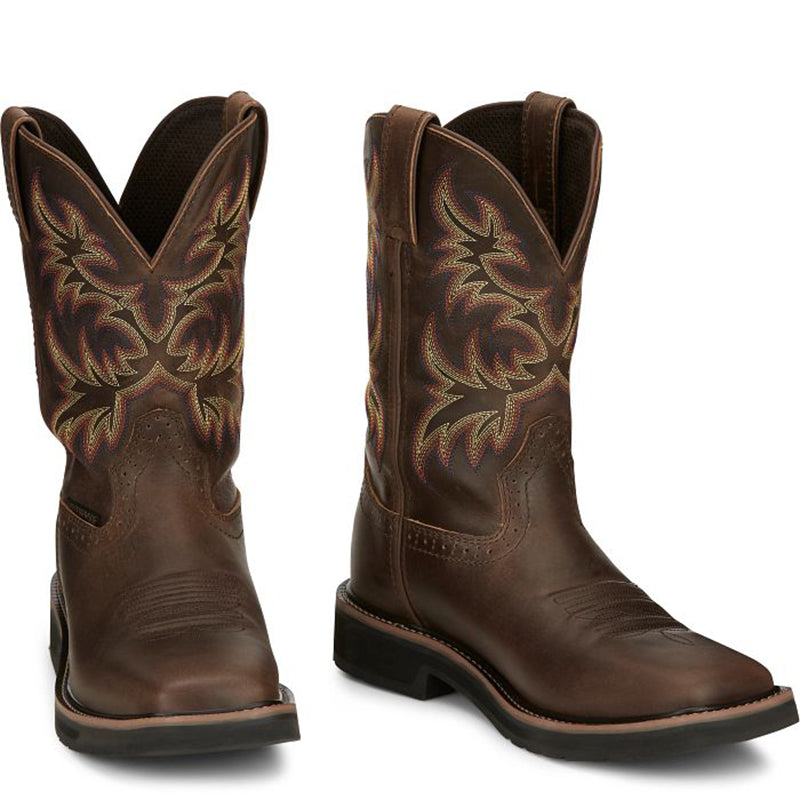 Justin Mens Driller 11in Waterproof Work Boot