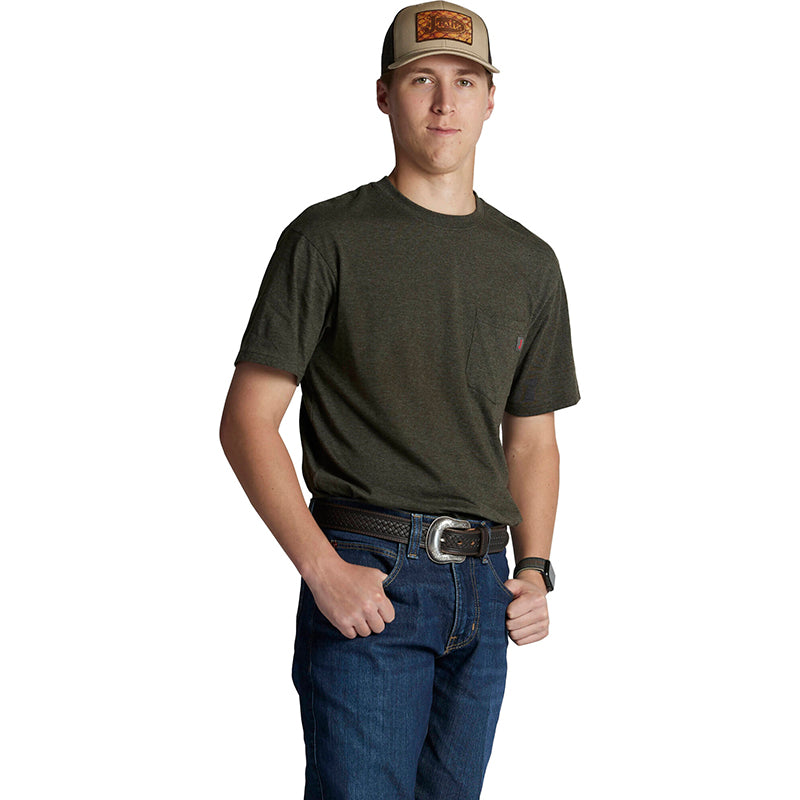 Justin Mens Workwear Pocket S/S Tee